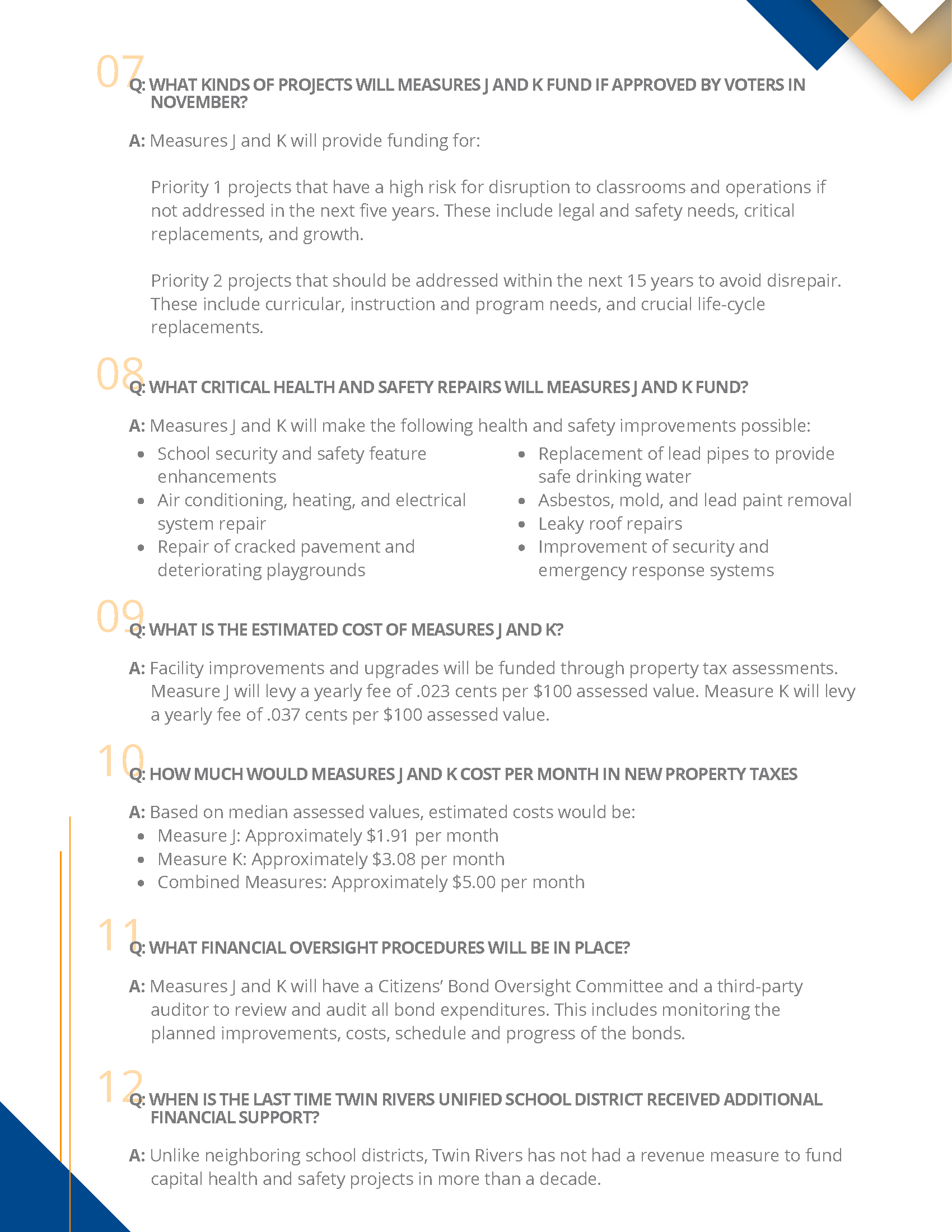 measures j and k faqs